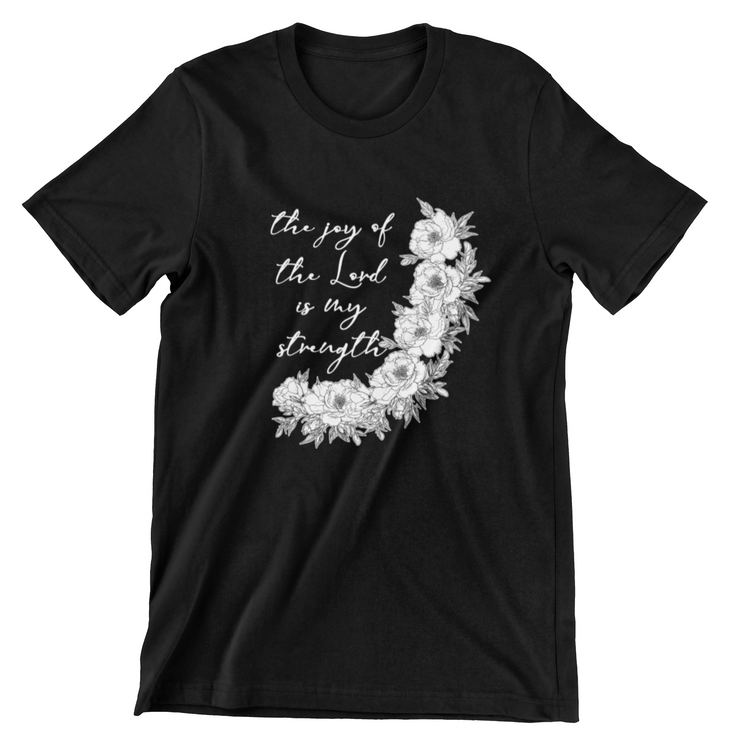 "Joy of the Lord" Black T-shirt; unisex