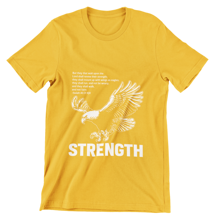 "They that wait upon the Lord" Mustard Yellow T-shirt; unisex
