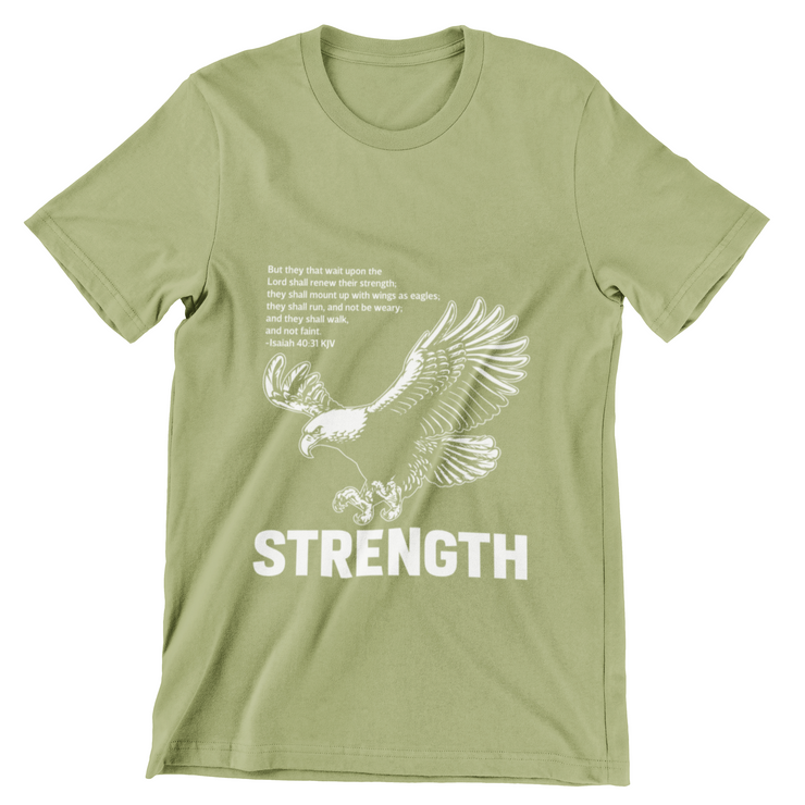 "They that wait upon the Lord" Olive Green T-shirt; unisex