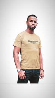 "Courageous Faith" Tan T-shirt; unisex