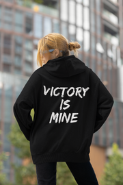 "Victory Is Mine" Black hoodie; unisex
