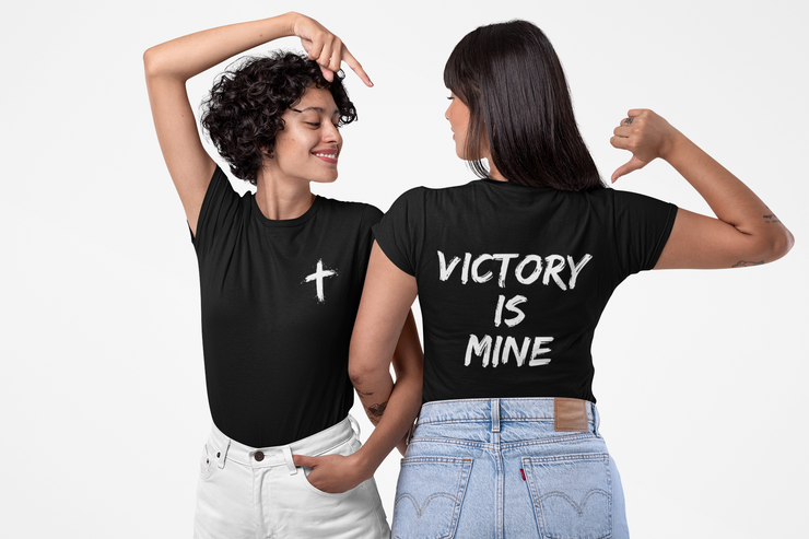 "Victory Is Mine" Black t-shirt; unisex