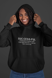 "SUCCESSFUL" Black Hoodie; unisex