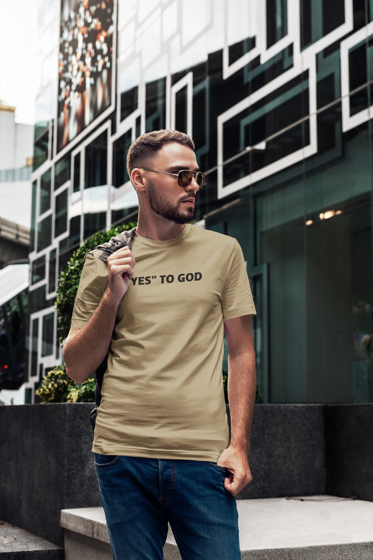 "Yes To God" Tan t-shirt, unisex