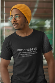 "SUCCESSFUL" Black t-shirt; unisex