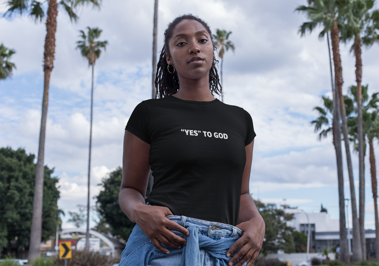 "Yes To God" Black t-shirt; unisex