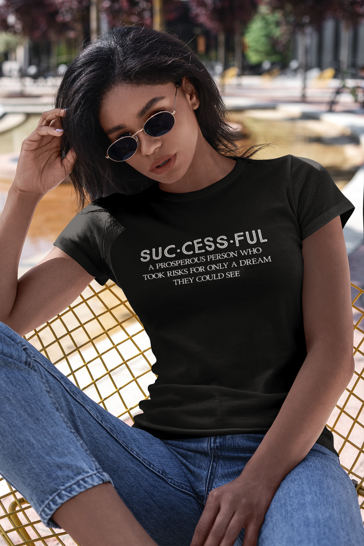 "SUCCESSFUL" Black t-shirt; unisex